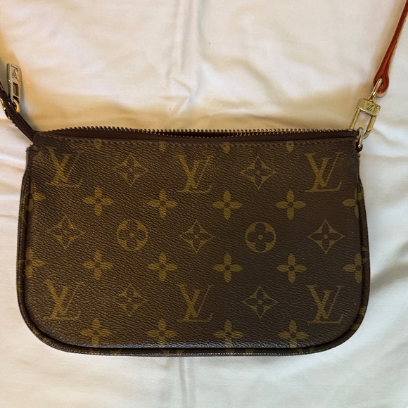 Louis Vuitton Monogram Brown Clutch w/Shoulder Strap - Picture 1 of 3